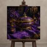Premium Wall Art Kare Html Edition – NM3-PUR-IB-S-004 displayed on a studio easel