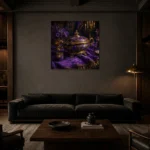 Premium Wall Art Kare Html Edition – NM3-PUR-IB-S-004 shown in a warm modern interior
