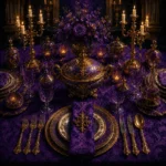 Imperial Constellation Symmetrical Place Setting With Imperial Tableware Purple Entryway Wall Art
