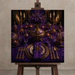 Premium Wall Art Kare Html Edition – NM3-PUR-IB-S-005 displayed on a studio easel