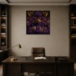 Premium Wall Art Kare Html Edition – NM3-PUR-IB-S-005 displayed in a contemporary gallery-inspired room