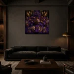Premium Wall Art Kare Html Edition – NM3-PUR-IB-S-005 shown in a warm modern interior