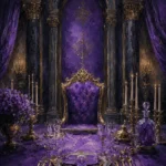 Imperial Sentinel Throne-Like Dining Chair Purple Dining Room Wall Art