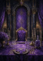 Imperial Sentinel Throne-Like Dining Chair Purple Dining Room Wall Art