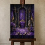 Premium Wall Art Dikey Html Edition – NM3-PUR-IB-V-001 displayed on a studio easel