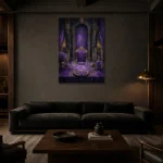 Premium Wall Art Dikey Html Edition – NM3-PUR-IB-V-001 shown in a warm modern interior