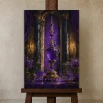 Premium Wall Art Dikey Html Edition – NM3-PUR-IB-V-002 displayed on a studio easel