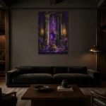 Premium Wall Art Dikey Html Edition – NM3-PUR-IB-V-002 shown in a warm modern interior