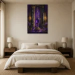Premium Wall Art Dikey Html Edition – NM3-PUR-IB-V-002 showcased in an elegant minimalist interior