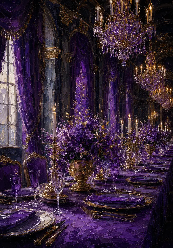 Imperial Reliquary Banquet Table Disappearing Purple Living Room Wall Art