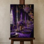 Premium Wall Art Dikey Html Edition – NM3-PUR-IB-V-003 displayed on a studio easel