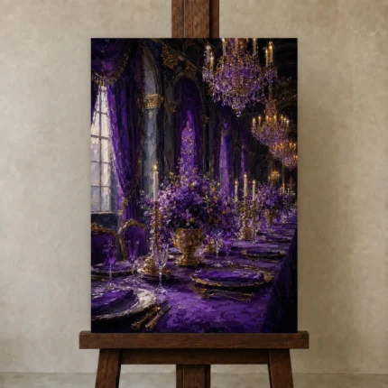 Premium Wall Art Dikey Html Edition – NM3-PUR-IB-V-003 displayed on a studio easel