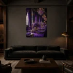 Premium Wall Art Dikey Html Edition – NM3-PUR-IB-V-003 shown in a warm modern interior