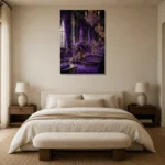 Premium Wall Art Dikey Html Edition – NM3-PUR-IB-V-003 showcased in an elegant minimalist interior