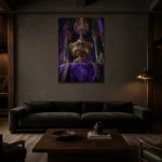 Premium Wall Art Dikey Html Edition – NM3-PUR-IB-V-004 shown in a warm modern interior