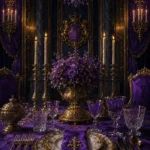 Imperial Ascent Symmetrical Place Setting With Imperial Tableware Purple Entryway Wall Art