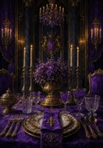Imperial Ascent Symmetrical Place Setting With Imperial Tableware Purple Entryway Wall Art