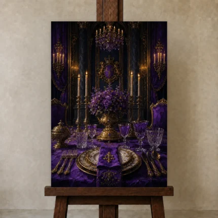 Premium Wall Art Dikey Html Edition – NM3-PUR-IB-V-005 displayed on a studio easel