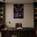 Premium Wall Art Dikey Html Edition – NM3-PUR-IB-V-005 displayed in a contemporary gallery-inspired room
