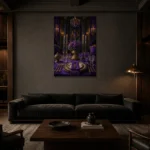 Premium Wall Art Dikey Html Edition – NM3-PUR-IB-V-005 shown in a warm modern interior