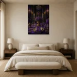 Premium Wall Art Dikey Html Edition – NM3-PUR-IB-V-005 showcased in an elegant minimalist interior