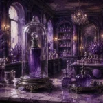 Lavender Procession Tall Perfume Bottle Purple Bedroom Wall Art