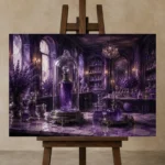 Premium Wall Art Yatay Html Edition – NM3-PUR-LP-H-001 displayed on a studio easel