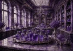 Lavender Salon Mirrored Tray Of Violet Atomizers Purple Bathroom Wall Art