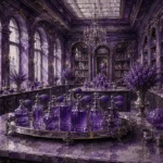 Lavender Salon Mirrored Tray Of Violet Atomizers Purple Bathroom Wall Art