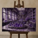 Premium Wall Art Yatay Html Edition – NM3-PUR-LP-H-002 displayed on a studio easel