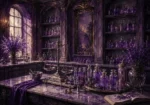 Lavender Chronicle Perfumer's Scale Purple Dressing Room Wall Art