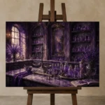 Premium Wall Art Yatay Html Edition – NM3-PUR-LP-H-003 displayed on a studio easel