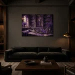 Premium Wall Art Yatay Html Edition – NM3-PUR-LP-H-003 shown in a warm modern interior
