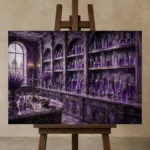 Premium Wall Art Yatay Html Edition – NM3-PUR-LP-H-004 displayed on a studio easel