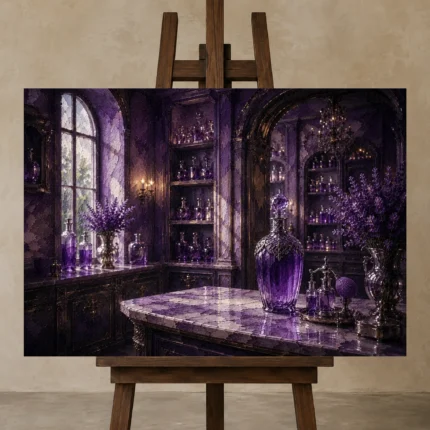Premium Wall Art Yatay Html Edition – NM3-PUR-LP-H-005 displayed on a studio easel