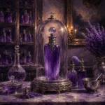 Lavender Cabinet Tall Perfume Bottle Purple Bedroom Wall Art