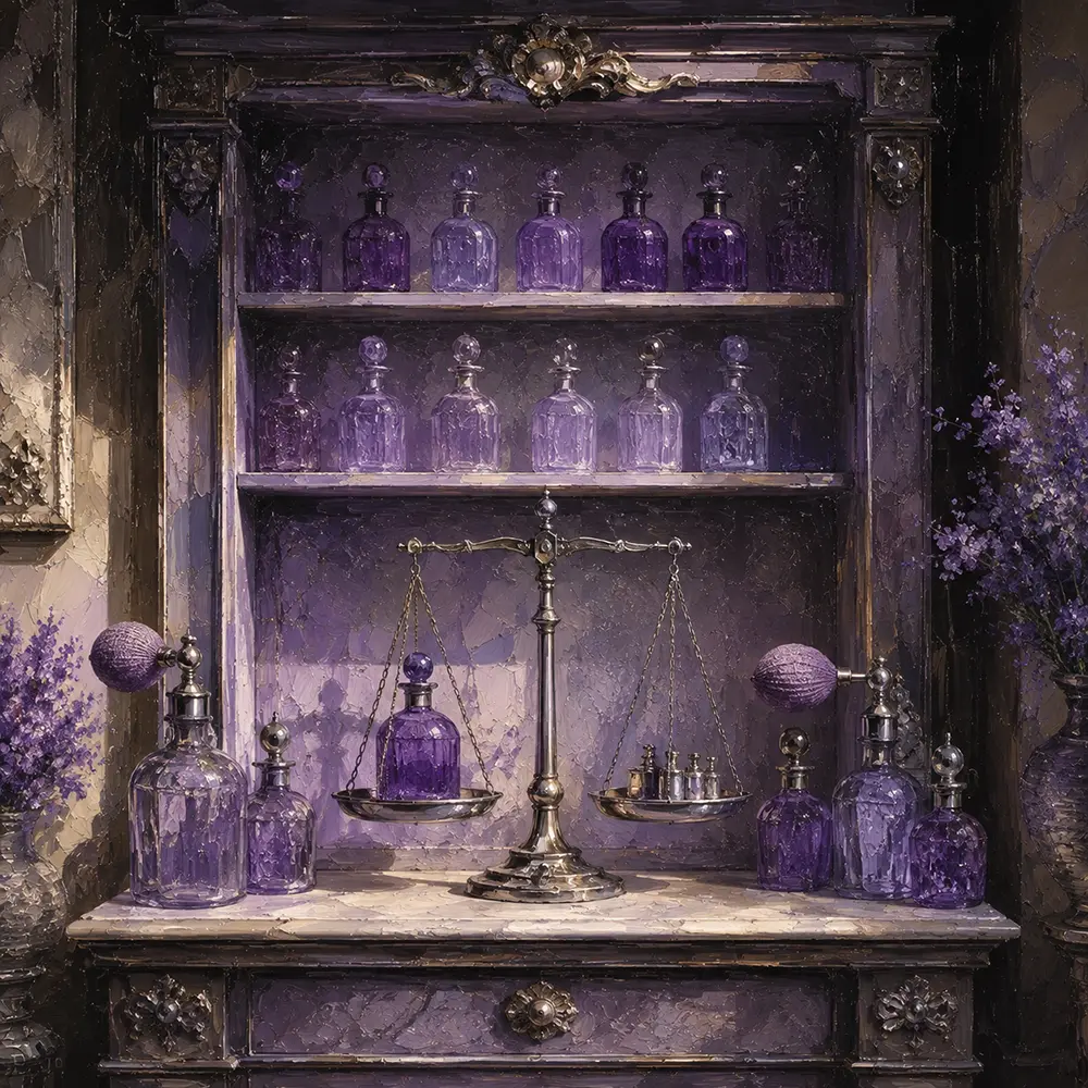 Lavender Ritual Perfumer's Scale Purple Dressing Room Wall Art