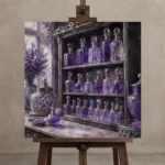 Premium Wall Art Kare Html Edition – NM3-PUR-LP-S-004 displayed on a studio easel