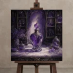 Premium Wall Art Kare Html Edition – NM3-PUR-LP-S-005 displayed on a studio easel
