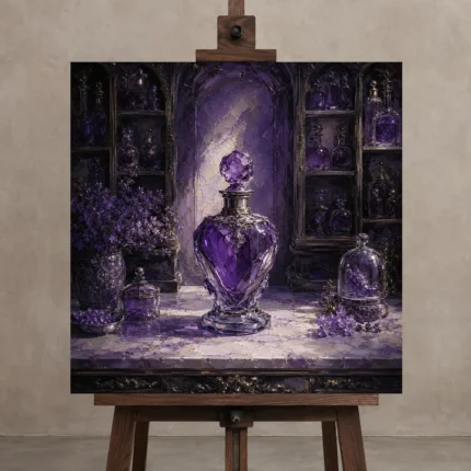 Premium Wall Art Kare Html Edition – NM3-PUR-LP-S-005 displayed on a studio easel