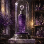 Lavender Sentinel Tall Perfume Bottle Purple Bedroom Wall Art