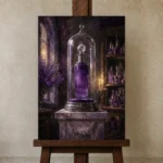 Premium Wall Art Dikey Html Edition – NM3-PUR-LP-V-001 displayed on a studio easel