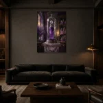 Premium Wall Art Dikey Html Edition – NM3-PUR-LP-V-001 shown in a warm modern interior