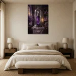 Premium Wall Art Dikey Html Edition – NM3-PUR-LP-V-001 showcased in an elegant minimalist interior