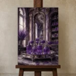 Premium Wall Art Dikey Html Edition – NM3-PUR-LP-V-002 displayed on a studio easel