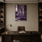 Premium Wall Art Dikey Html Edition – NM3-PUR-LP-V-002 displayed in a contemporary gallery-inspired room