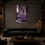 Premium Wall Art Dikey Html Edition – NM3-PUR-LP-V-002 shown in a warm modern interior