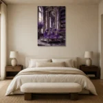 Premium Wall Art Dikey Html Edition – NM3-PUR-LP-V-002 showcased in an elegant minimalist interior