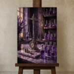 Premium Wall Art Dikey Html Edition – NM3-PUR-LP-V-003 displayed on a studio easel