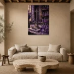 Premium Wall Art Dikey Html Edition – NM3-PUR-LP-V-003 presented in a sophisticated home setting